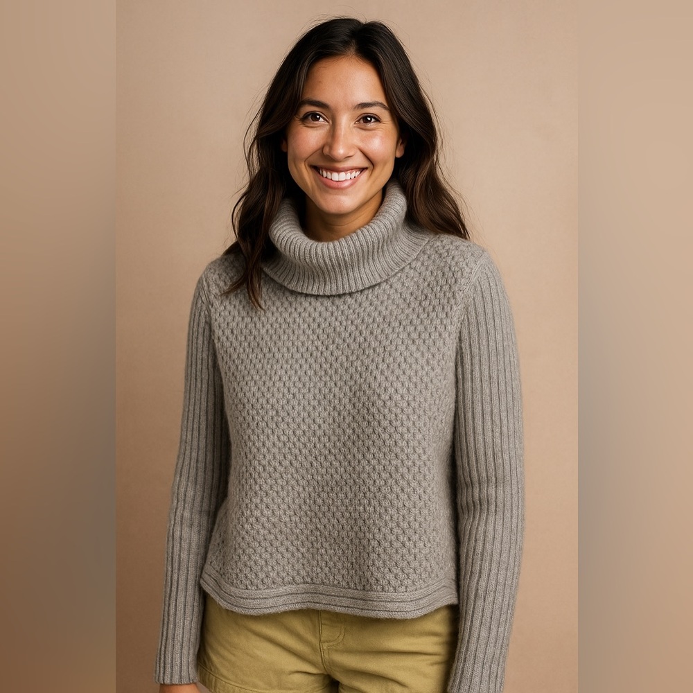 WHYRED Wool Alpaca Turtleneck Sweater Gray M